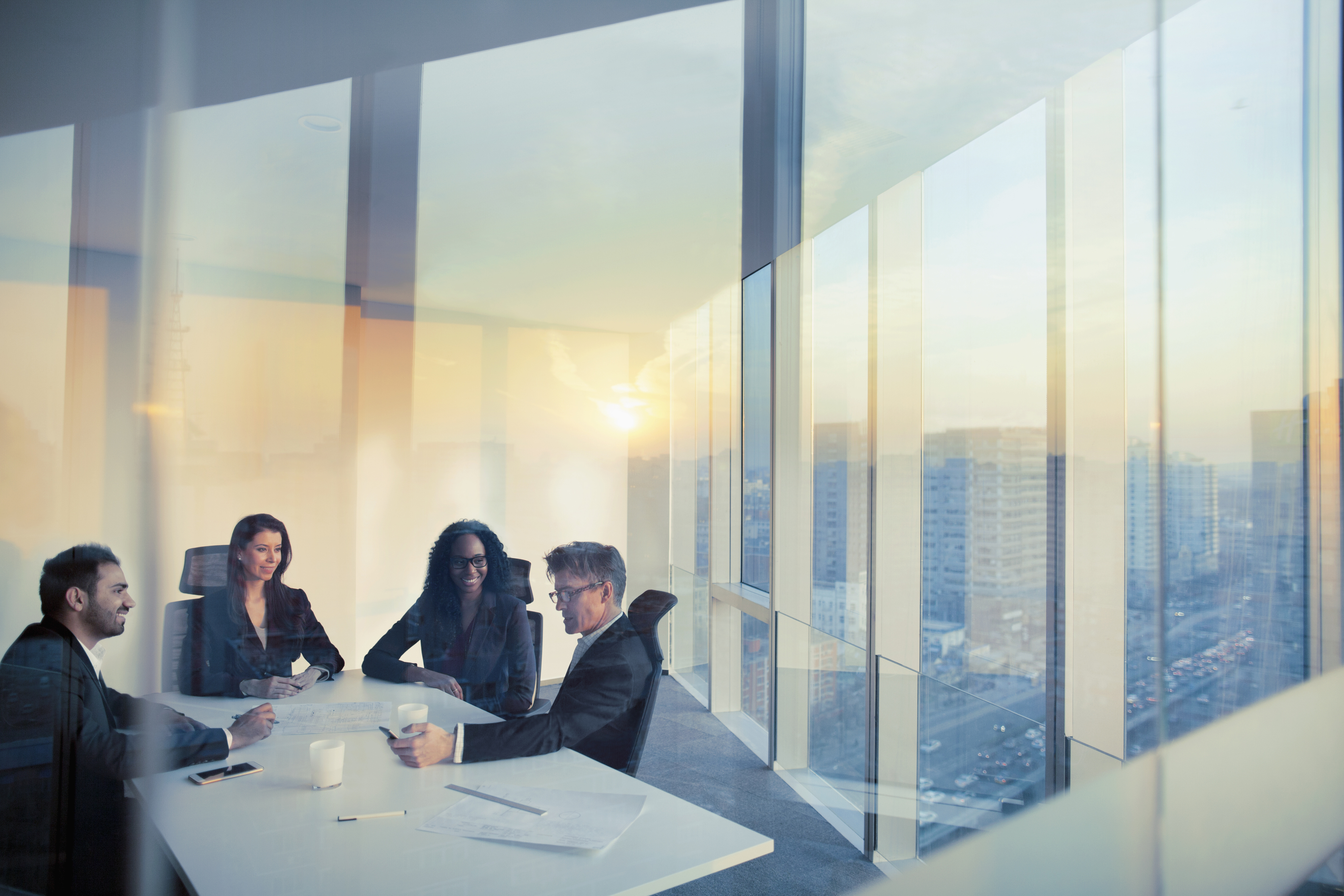Healthcare business team in a modern conference room